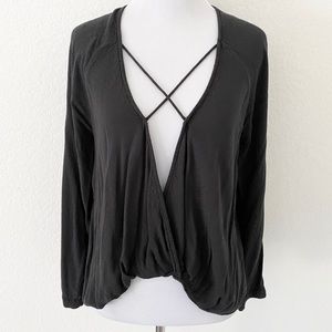 Silence + Noise Low Cut Blouse M Urban Outfitters